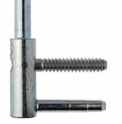 Фото №0 Петля ввертная, 4-штыревая, 3D, рамная часть, диаметр 14 мм, сталь, оцинкованный