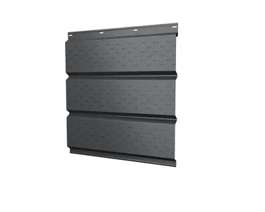 фото Софит металлический полная перфорация 0,5 Satin Мatt с пленкой RAL 7024 мокрый асфальт