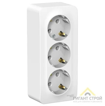 Фото №0 Розетка 3-м ОП BLANCA б/заземл. изолир.пластина бел. SchE BLNRA000311