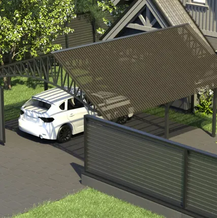 Фото №0 Двускатный навес №20 из поликарбоната 6,5х6,3 м