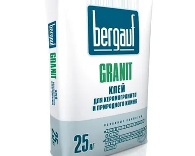 фото Клей Bergauf Granit для керамогранита и природного камня 25 кг