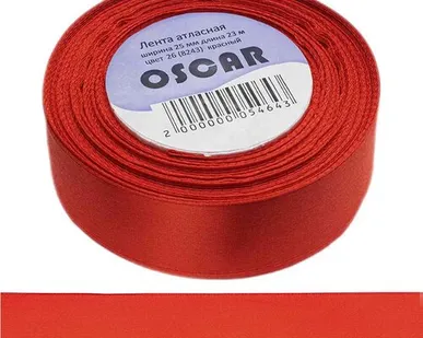 фото Атласная красная лента 25мм