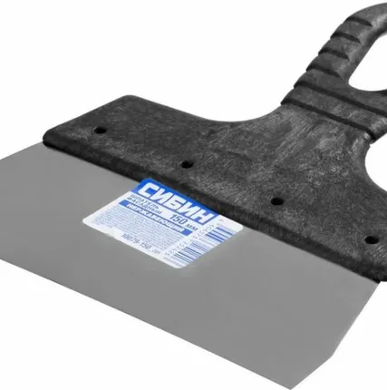 Фото №0 Шпатель фасадный нержавеющий СИБИН 150мм, пластиковая ручка 10079-150