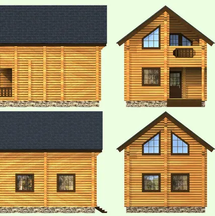 Фото №0 ДОМ ИЗ ОЦИЛИНДРОВАННОГО БРЕВНА 8Х6