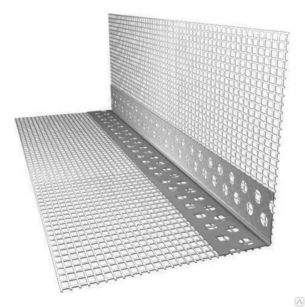 Фото №0 Профиль угловой ПВХ с армирующей сеткой 10х15см (2,5м)