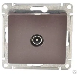 фото GLOSSA TV РОЗЕТКА одиночная 1DB, ШОКОЛАД в рамку