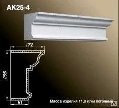 Фото №0 Карниз AK25-4-A0.5 Прямой элемент 500 мм