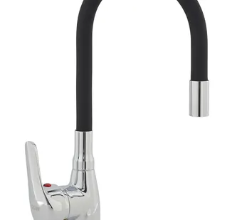 фото Смеситель Arco А4701BL кухня, 40 мм, ручка боковая, с гайкой, гибкий излив, черный