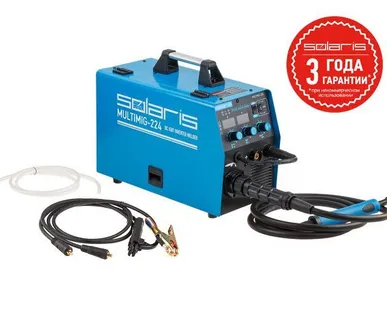 фото Полуавтомат сварочный Solaris MULTIMIG-224, MIG+MAG/FLUX/MMA, ток 10-220 А, режим 2T/4T/Spot