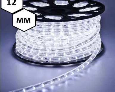 фото Дюралайт LED-2W-12mm-Clear (белый) 100м.