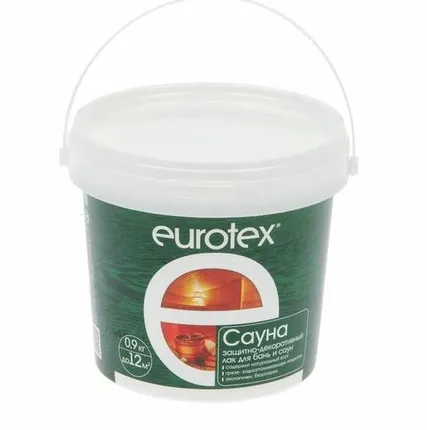 Фото №0 Лак акрилатный для бань и саун Евротекс 0,9 кг