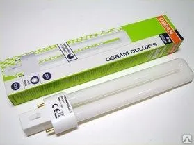 фото Osram лампа люминесцентная DULUX S 9W/840 (холодный белый) лампа G23