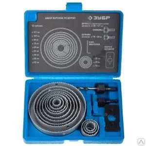 Фото №0 Набор коронок по дереву (19-127 мм) 15 предметов зубр 29554-h15_z01