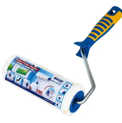 Фото №0 Валик 180, D8mm, Профи Микрофибра желт, 2х ручка