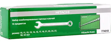 Фото №0 Набор комбинированных гаечных ключей HITACHI в свертке 14 пред