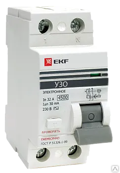 Фото №0 УЗО ВД-100 2P 32А/100мА (электромеханическое) EKF PROxima