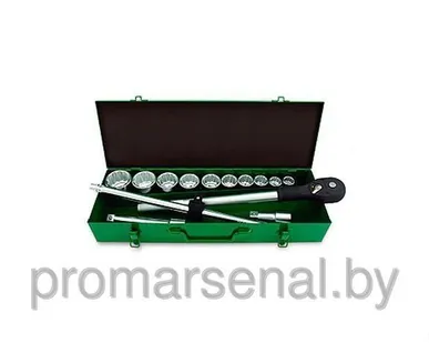 фото Набор головок 3/4" 22-50мм 12гр. 14 предметов металл. кейс TOPTUL