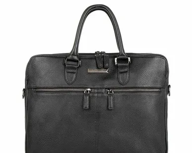 фото Деловая кожаная сумка Кембридж TJ COLLECTION YB 7468014 BLK