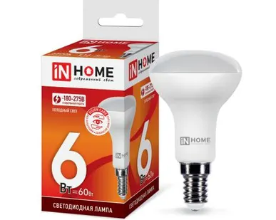 фото Лампа светодиодная LED-R50-VC 6Вт 230В Е14 4000К 480Лм IN HOME