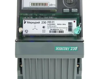 фото Меркурий 230 АМ-01 5(60) 380В cчетчик трехфазный однотарифный