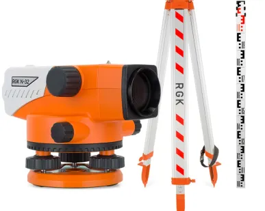 фото Комплект оптический нивелир RGK N-32 + штатив S6-N + рейка AMO S4