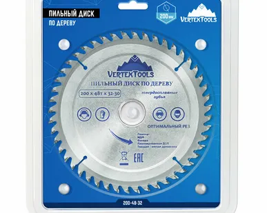 фото Пильный диск по дереву VertexTools 200Х32-30 мм 48 зубьев
