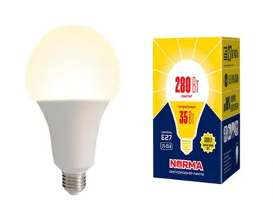 фото Лампа LED-A95-35W/3000K/E27/FR/NR Лампа светодиодная. Форма "A", матовая. Серия Norma. Теплый белый свет (3000K). Картон. ТМ Volpe