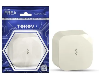 фото Переключатель 1-кл. ОП Frea 10А IP20 250В АБС-пластик беж. TOKOV ELECTRIC TKE-FR-P1-C02