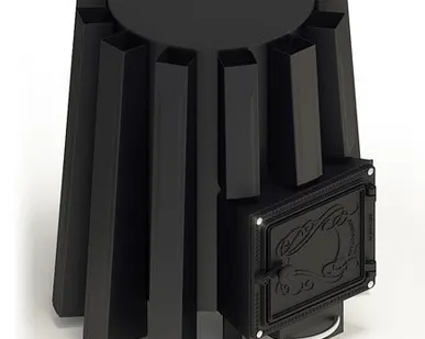 фото Отопительная печь длительного горения Добросталь Луиза, чугунная дверца