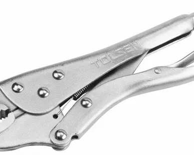 фото Зажим с фиксатором 180 мм, с закругленными губками TOLSEN TT10380