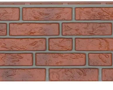 фото Клинкерный кирпич риф редуцрованный (Klinkerstruktur NBII rot geflammt) стеклопластиковые панели