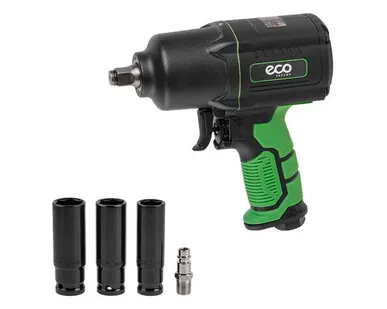 фото Пневмогайковерт ударный ECO AIW-1500S, 1300/1700 Нм, квадрат 1/2", композитный корпус, набор головок