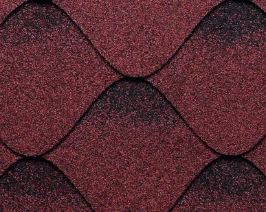 фото Мягкая кровля Kerabit коллекция S+  с тенью. Цвет красно-черный