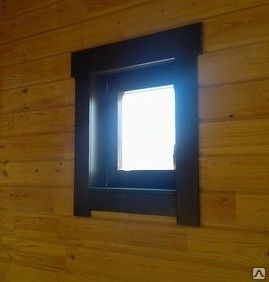 фото Деревянное окно со стеклопакетом глухое, сосна, евробрус 92 мм