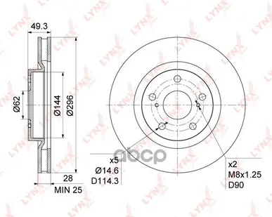фото Диск Тормозной | Перед | LYNXauto арт. BN1169