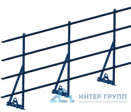 Фото №0 Ограждение кровельное PRESTIGE ZN CLICK фальц H-1200/3,0м (4трубы) ГОСТ Р 53254-2009