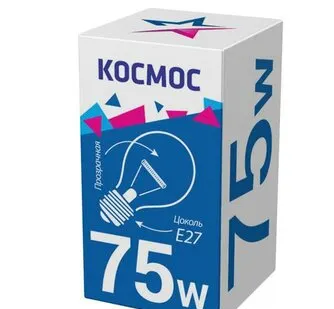 фото Лампа накаливания 75Вт A50/A55 прозрачная E27 230В КОСМОС LKsmSt55CL75E27v2
