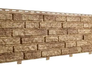 фото Фасадная панель КВАРЦИТ Двойной замок (ЮП) "Стоун-Хаус" тёмно-бежевый 2000*250 мм