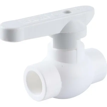 Фото №0 Кран шаровый Kalde PP-R, D=20 мм, белый