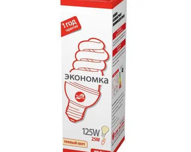 фото Лампа SPC 25Вт E27 2700К T3 ЭКОНОМКА LKsmSPC25wE2727eco Экономка