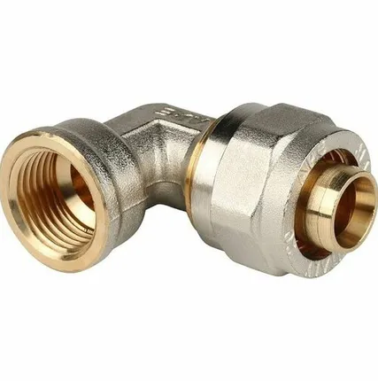 Фото №0 Угольник-переходник STOUT с внутренней резьбой 1/2 х20 для металлопластиковых труб винтовой