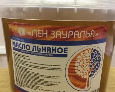 фото Масло льняное для пропитки изделий и построек из древесины 2,8 кг