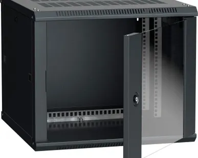 фото Шкаф 19 дюйм LINEA W 9U 600х600мм настен. стекл. дверь RAL9005 ITK LWR5-09U66-GF
