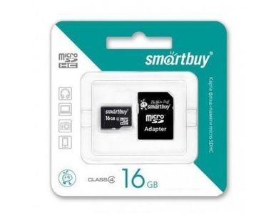 фото Карта памяти MicroSD 16GB Smart Buy Class 10 +SD адаптер
