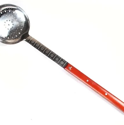 Фото №0 Шумовка для казана большая 25-110 л, с деревянной ручкой 64 см (GM)