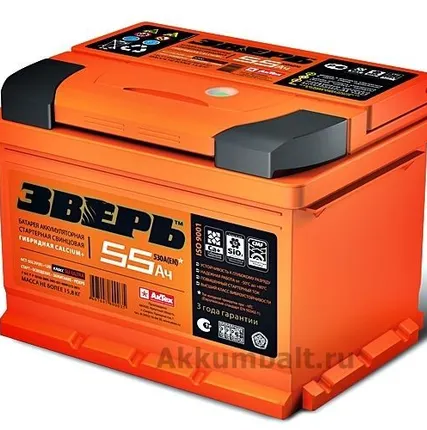 Фото №0 АКБ Зверь 55 Ач на выбор о/п или п.п 6СТ-55L, 3 ГОДА ГАРАНТИИ!