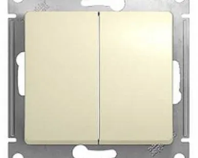 фото GLOSSA Выключатель двухклавишный в рамку бежевый Schneider Electric