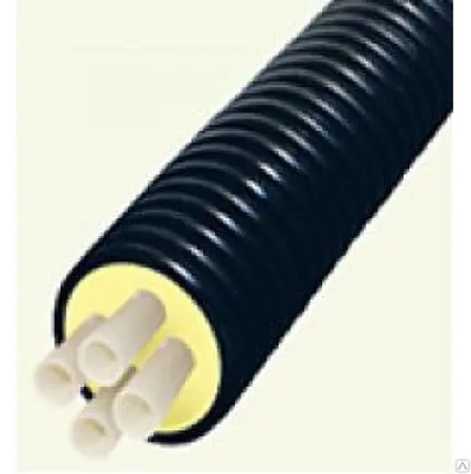 Фото №0 Труба ППУ ПЭКС 4 трубы 0,6 МПа 32+32/11+35+25/7,4/140 (сшитый полиэтилен