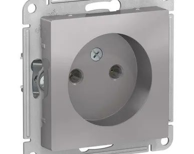 фото Розетка SE ATLAS 1 местная, б/р, алюм.