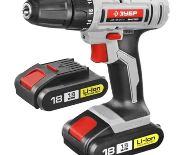 фото Аккумуляторный шуруповерт Зубр ДА-18-2-ЛИ КНМ1